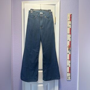 Wrangler high rise dark flare stretch jeans - size 27 petite/short length